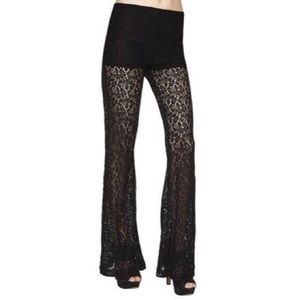 BCBGeneration Black Lace Bell Pants